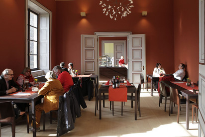 Gastronomie_Ludwigshöhe Blick in die Gastronomie auf Schloss Villa Ludwigshöhe